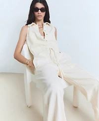 Mango Women's Long Denim Jumpsuit