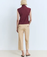 Mango Women's Straight-Cut Crop Pants