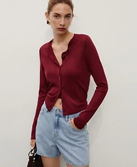 Mango Women's High-Waisted Straight-Fit Denim Shorts