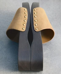 Mango Women's Wood Sole Suede Sandals