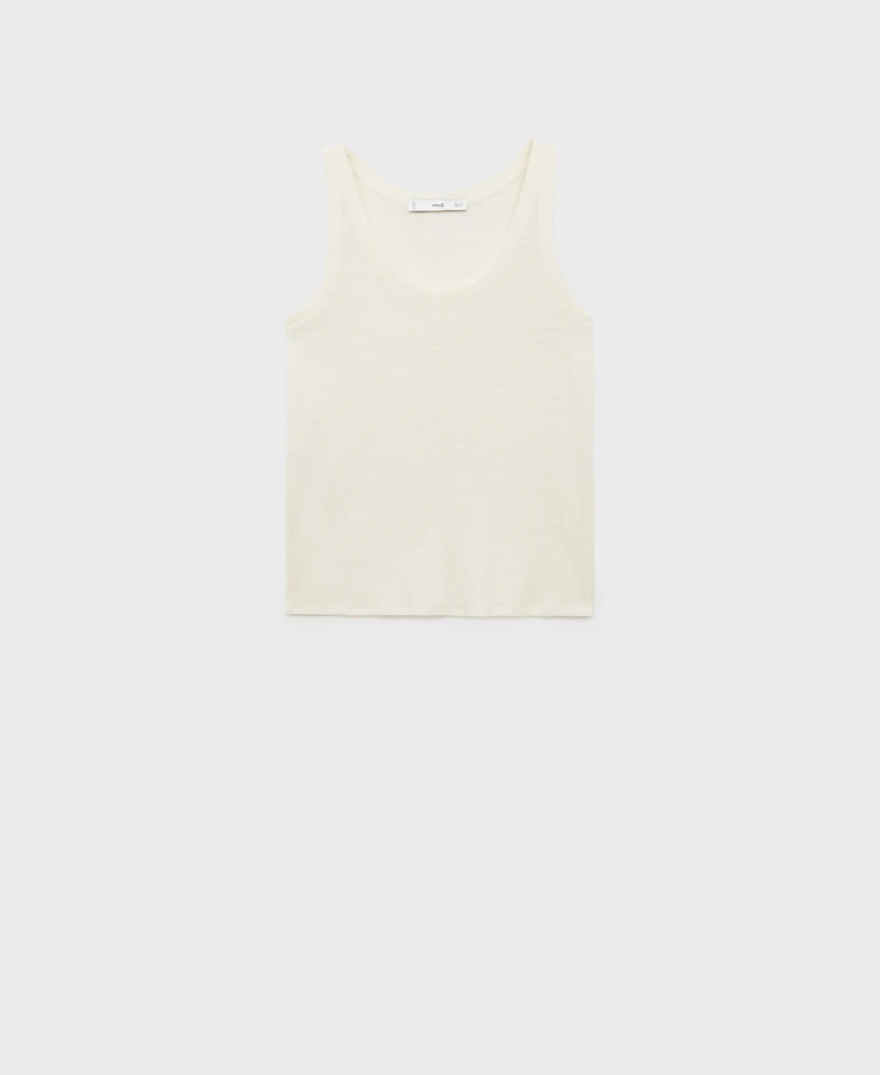 Mango Women's Strap Linen Top