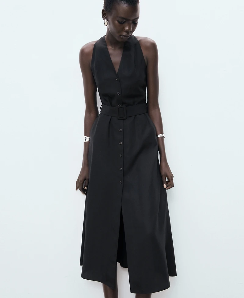 Mango Women's Belted Lyocell Dress