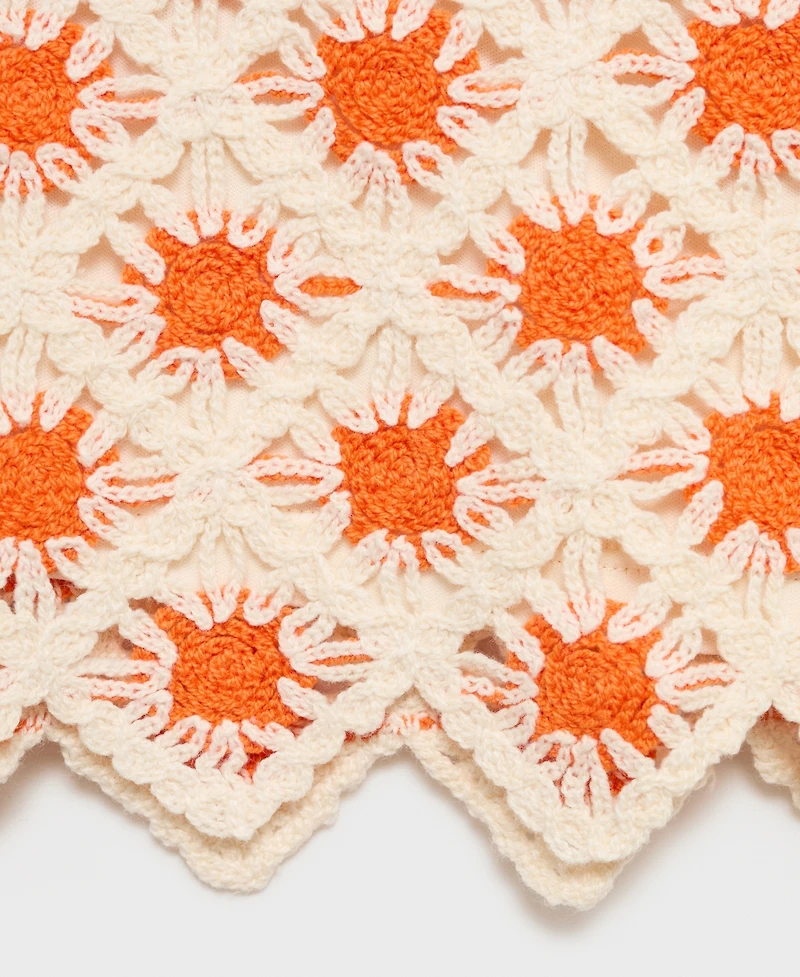 Mango Women's Crochet Mini Skirt