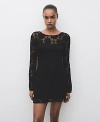 Mango Women's Crochet Short Dress
