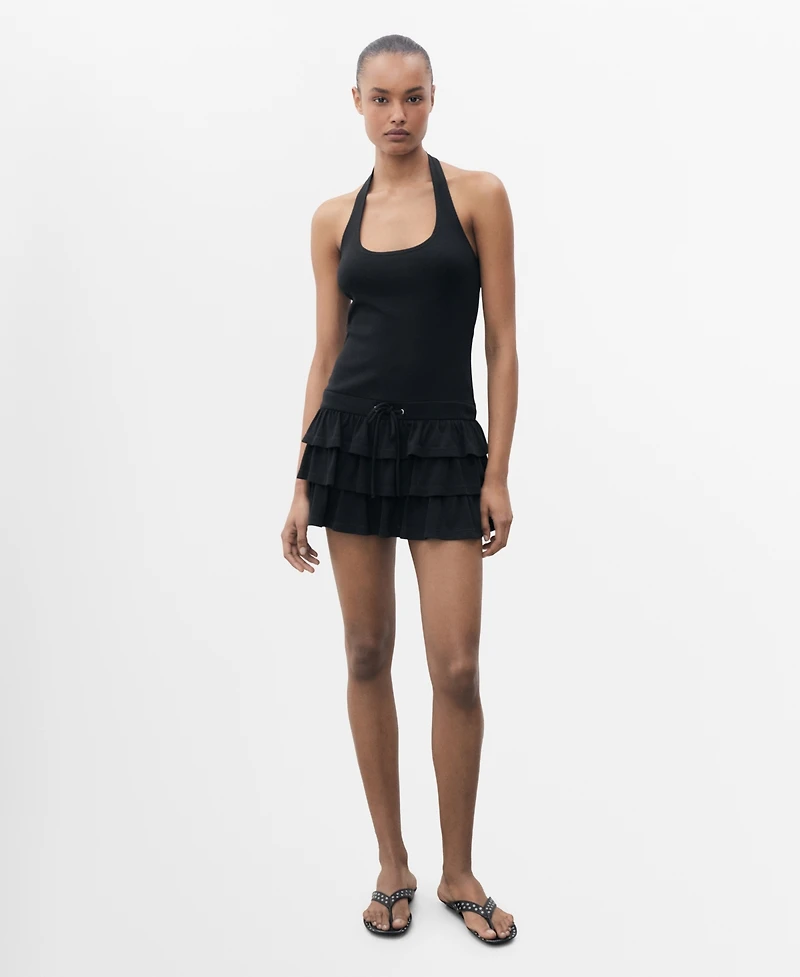 Mango Women's Short Ruffled Dress