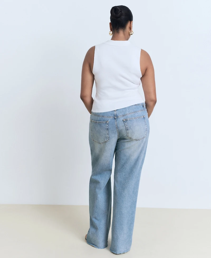 Mango Women's Danila Wide Leg High-Rise Jeans