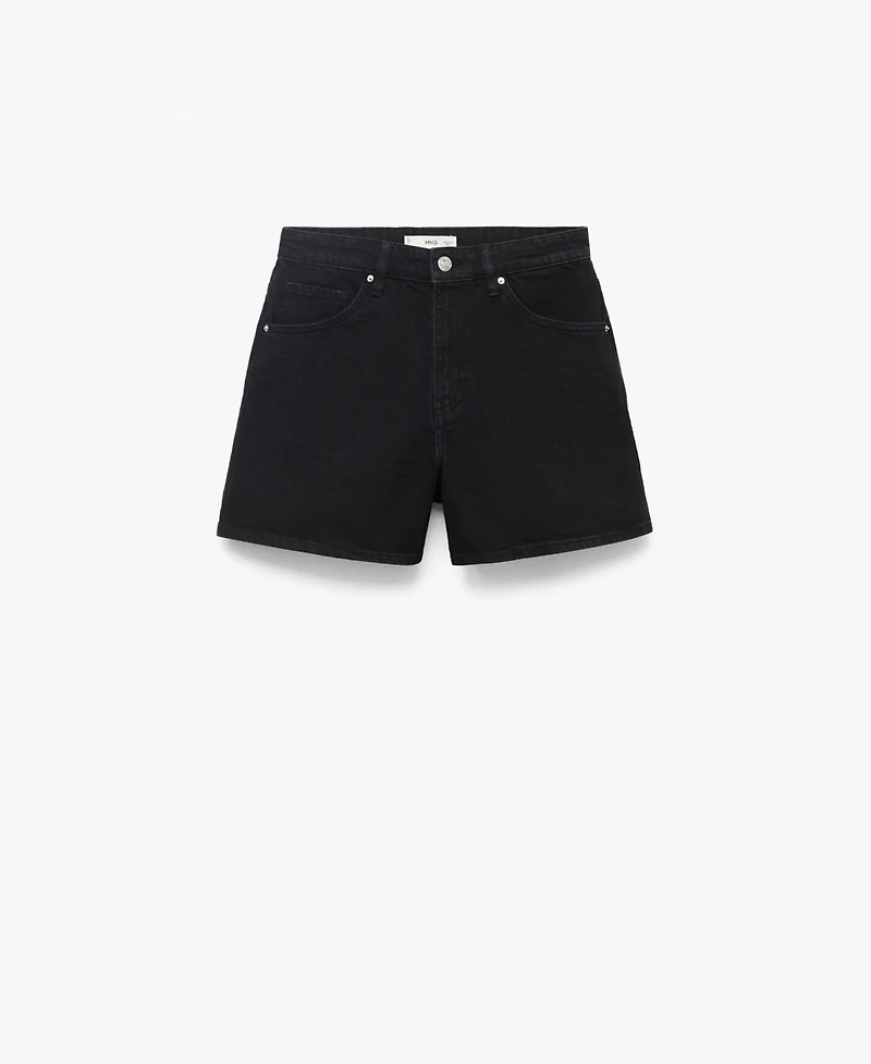 Mango Women's High-Waisted Straight-Fit Denim Shorts