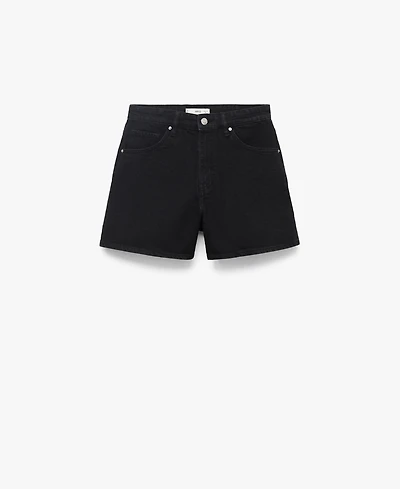 Mango Women's High-Waisted Straight-Fit Denim Shorts