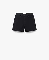 Mango Women's High-Waisted Straight-Fit Denim Shorts