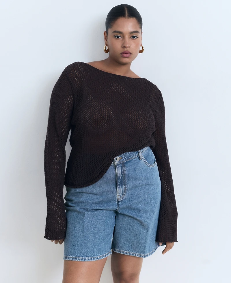 Mango Women's High-Waist Straight-Fit Denim Shorts