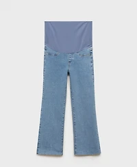 Mango Women's Maternity Flared Cropped Jeans