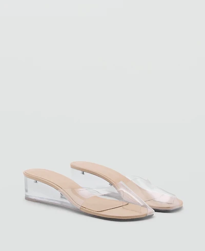 Mango Women's Transparent Vinyl Wedge Sandals