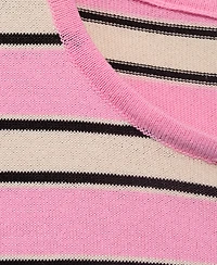 Mango Women's Combined Stripes Short-Sleeved Sweater
