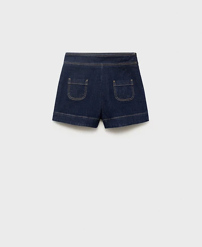 Mango Women's High-Waisted Pocketed Denim Shorts