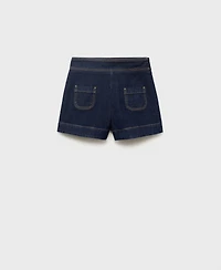 Mango Women's High-Waisted Pocketed Denim Shorts
