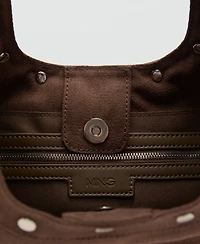 Mango Women's Oval Studded Shoulder Bag