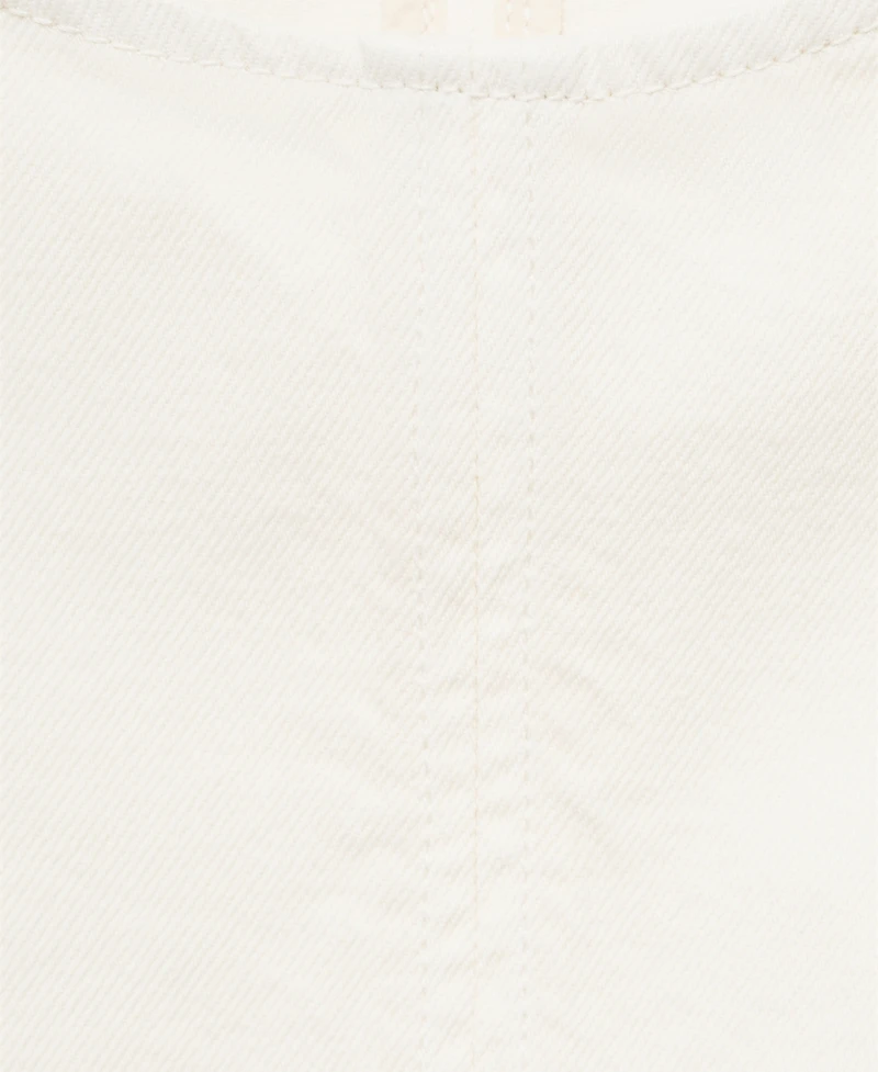 Mango Women's Buckle Closure Denim Crop Top