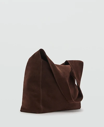 Mango Women's Suede Shoulder Bag