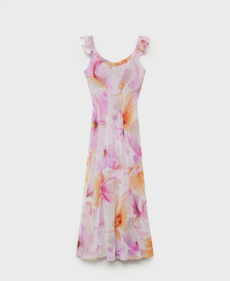 Mango Women's Ruffle Detail Floral Dress