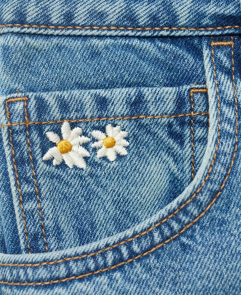 Mango Women's Floral Embroidered Denim Bermuda Shorts