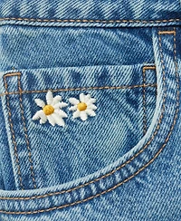 Mango Women's Floral Embroidered Denim Bermuda Shorts