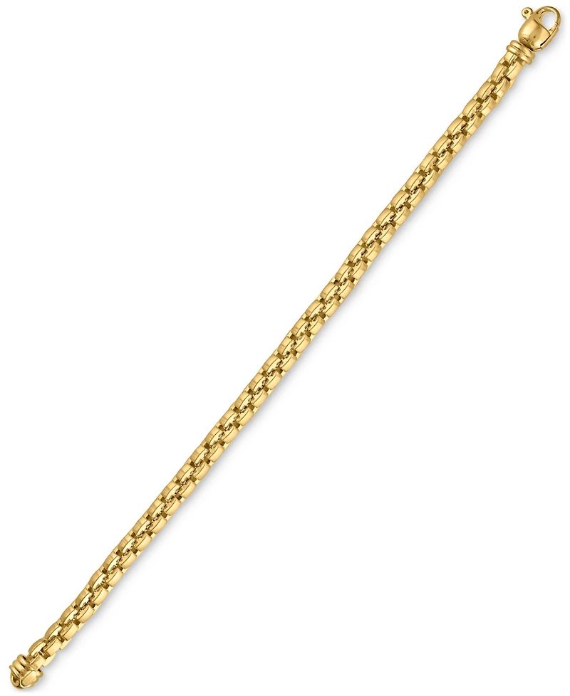 Men's Venezia Box Link Chain Bracelet in 14k Gold-Plated Sterling Silver