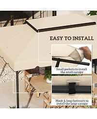Outsunny 13' x 10' Double Roof Gazebo Replacement Canopy Top Cover