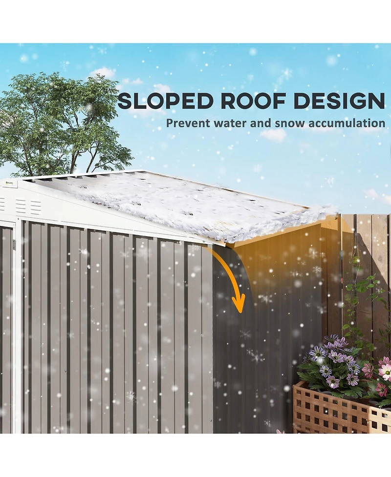 Outsunny 8 x 4ft Metal Shed, Outdoor Shed with Lock, Warm