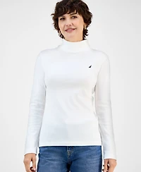 Nautica Jeans Women's Cotton Turtleneck Long-Sleeve T-Shirt, Online Only