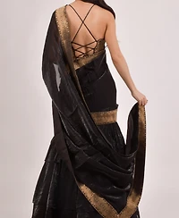 Raas Women's Black Ruffle Saree
