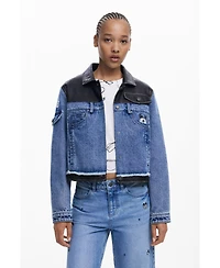 Desigual Women's Waxed Mickey denim jacket