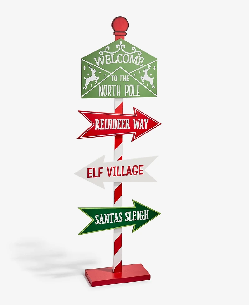 Holiday Lane Heritage North Pole Sign Post, Macy's Exclusive