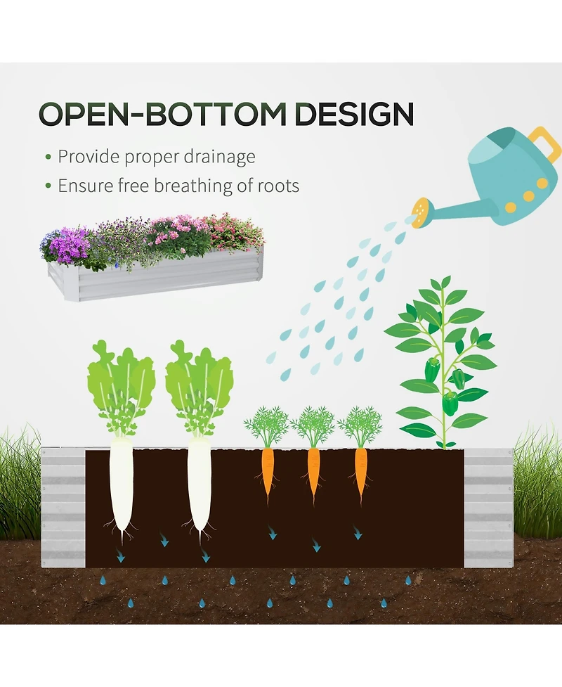 Outsunny Raised Garden Bed with Cover, Mini house,