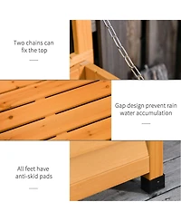 Outsunny 50" x 22" Woden Outdoor Storage Deck Box with Large Open Space,