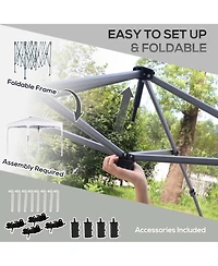 Outsunny Pop Up Gazebo Foldable w/ Wheeled Carry Bag & 4 Weight Bags,