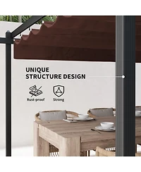 Outsunny 13' x Aluminum Pergola with Retractable Canopy,
