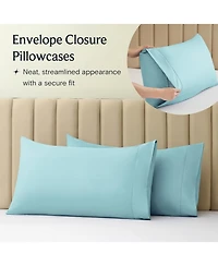 King 2PC Ultra Soft Silky Solid Performance Pillowcase Set