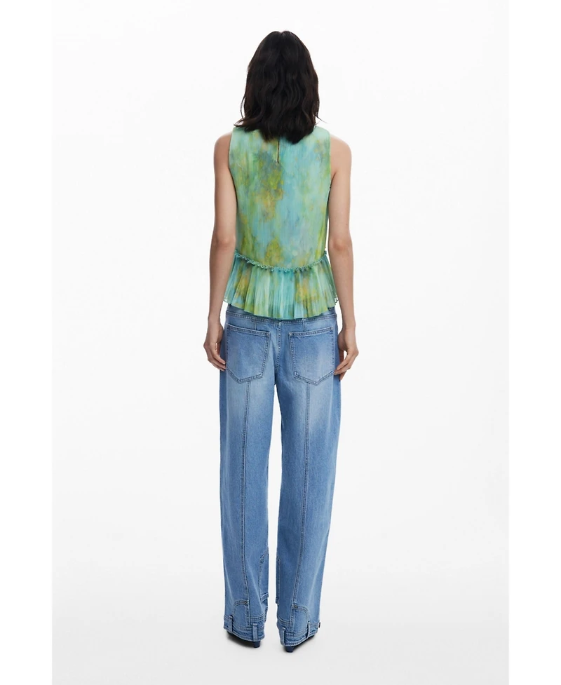 Desigual Women's Ruffled pleated blouse