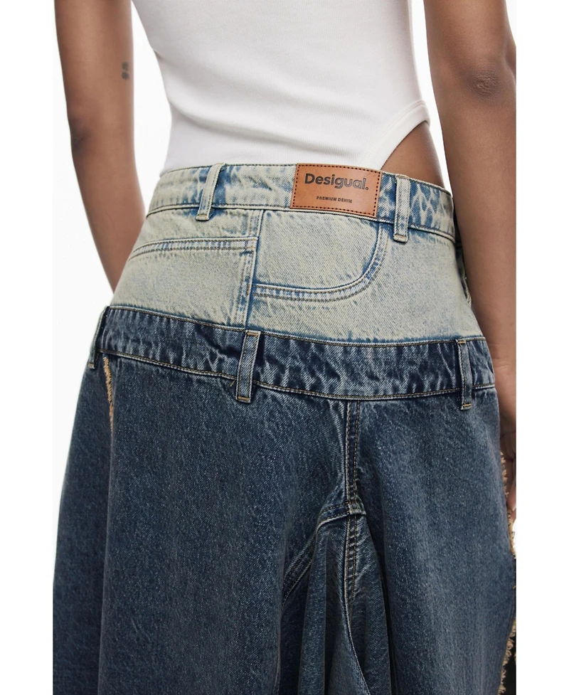 Desigual Women's Long skirt with double waistband