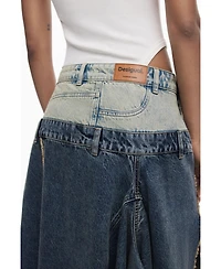 Desigual Women's Long skirt with double waistband