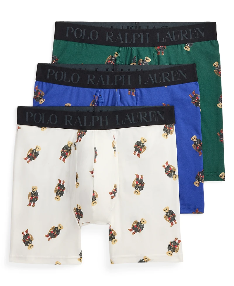 Polo Ralph Lauren Men's 3-Pack Elastic Waist Boxer Briefs Holiday Gift Set