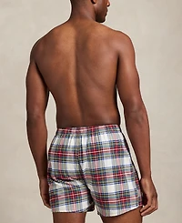 Polo Ralph Lauren Men's Plaid Pattern Single-Button Fly Flannel Yarn-Dyed Boxers