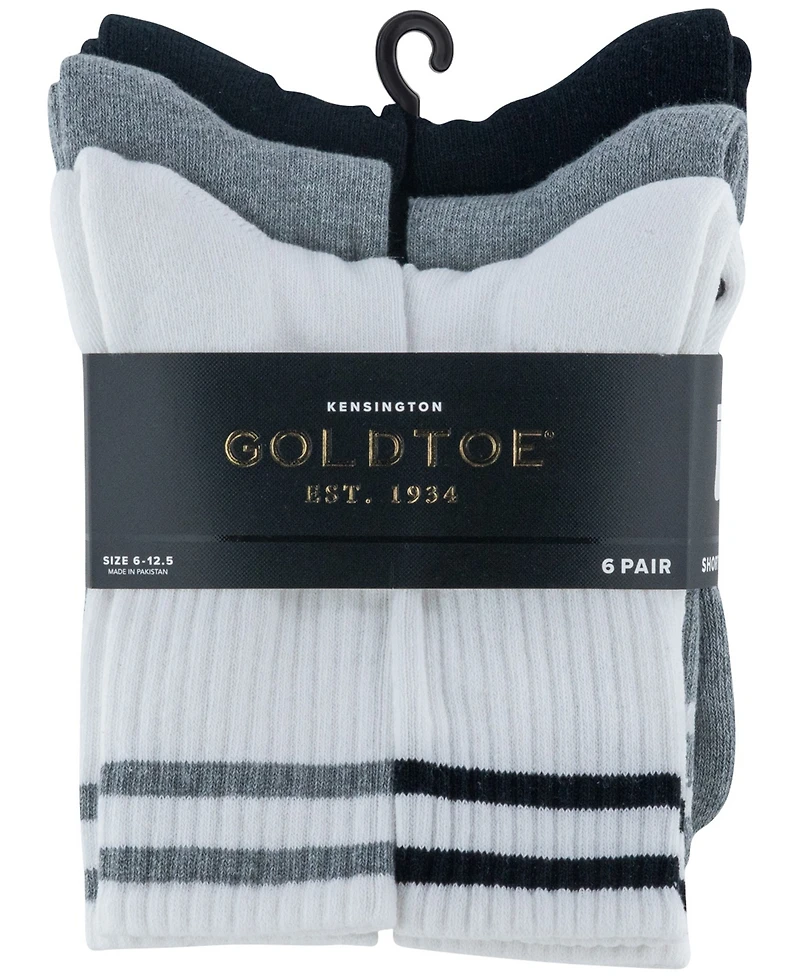 Gold Toe Men's 6-Pack Kensington Reinforced Short Crew Socks