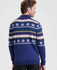 Holiday Lane Men's Fair Isle Zip-Neck Sweater, Macy's Exclusive