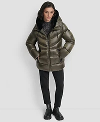 Dkny Women's Shine Hooded Puffer Coat
