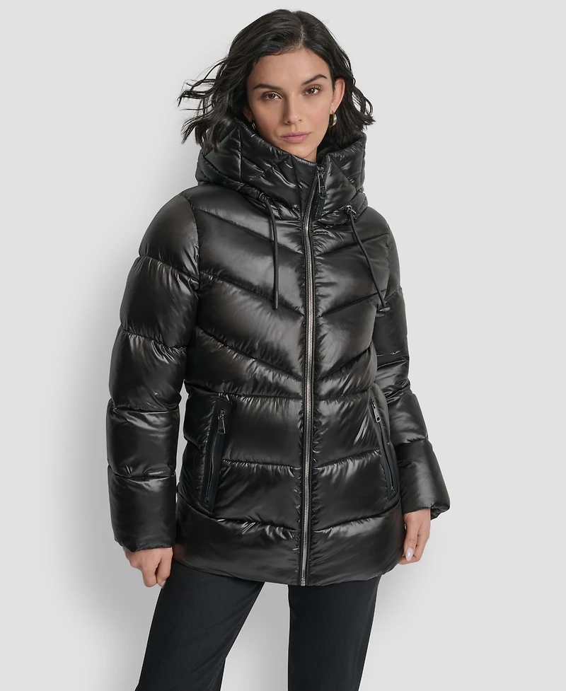 Dkny Women's Shine Hooded Puffer Coat