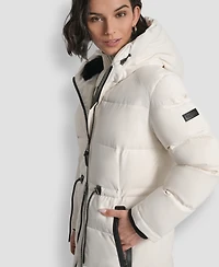 Dkny Women's Hooded Anorak Maxi Puffer Coat