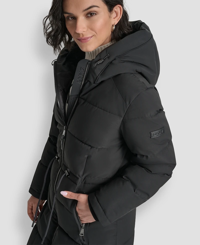 Dkny Women's Hooded Anorak Maxi Puffer Coat