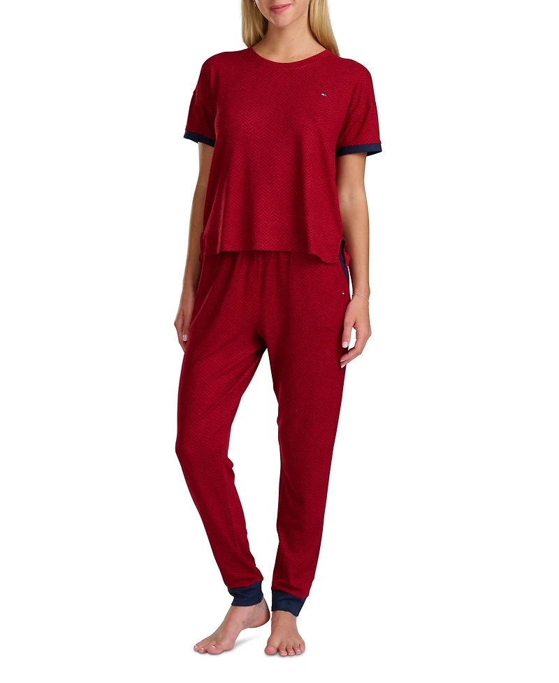 Tommy Hilfiger Women's Short Sleeve T-Shirt and Jogger Set