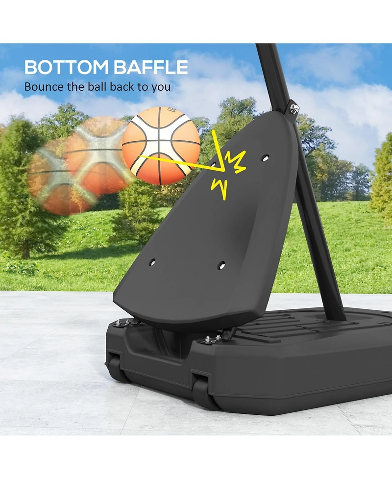 Soozier Portable Basketball Hoop, 5-10' Height Adjustable Basketball Goal
